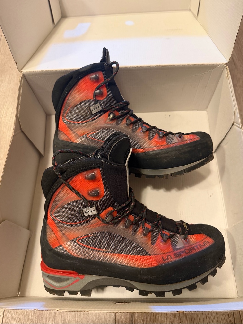 La Sportiva Orange and Black Women’s Mountaineering Boots